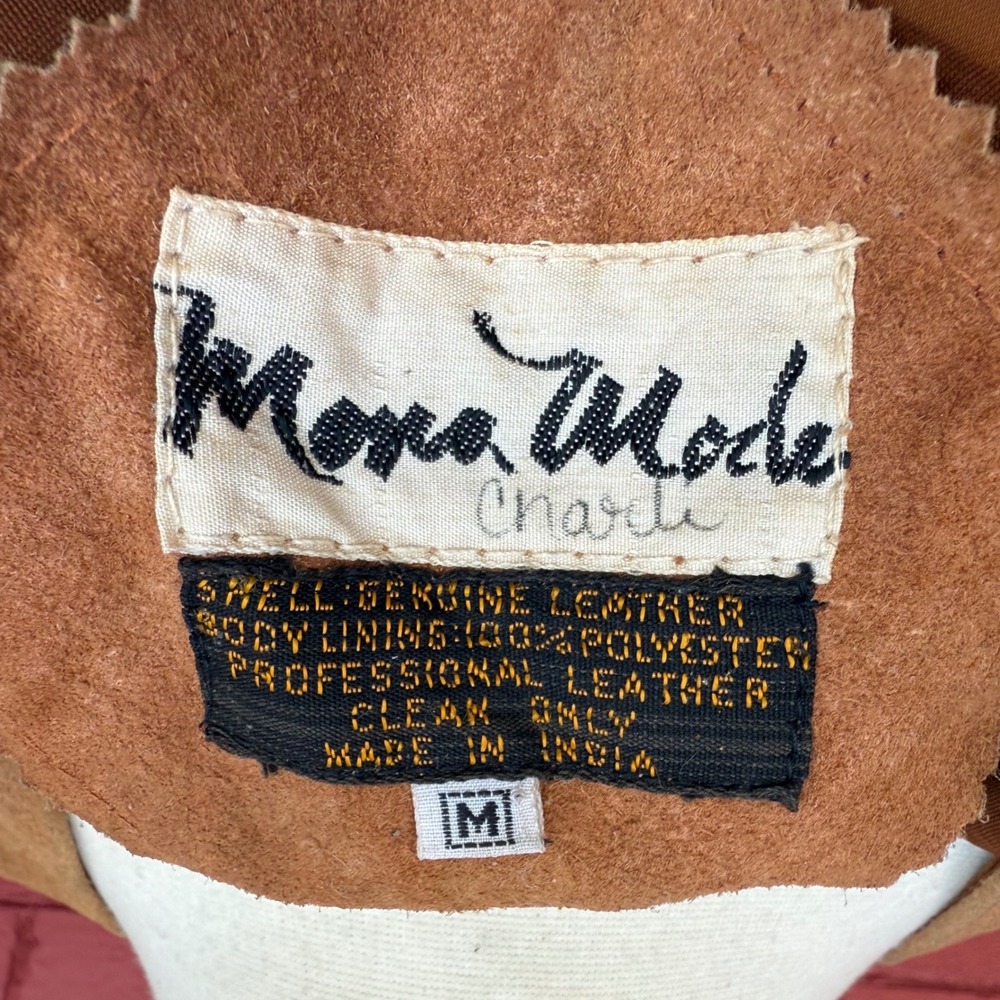 Vtg Mona Mode Suede Fringe Vest Womens Medium Brown Western Boho Cowboy Hippie - Picture 10 of 10
